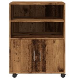 VidaXL Rolkast 60x48x81 cm bewerkt hout oud houtkleurig