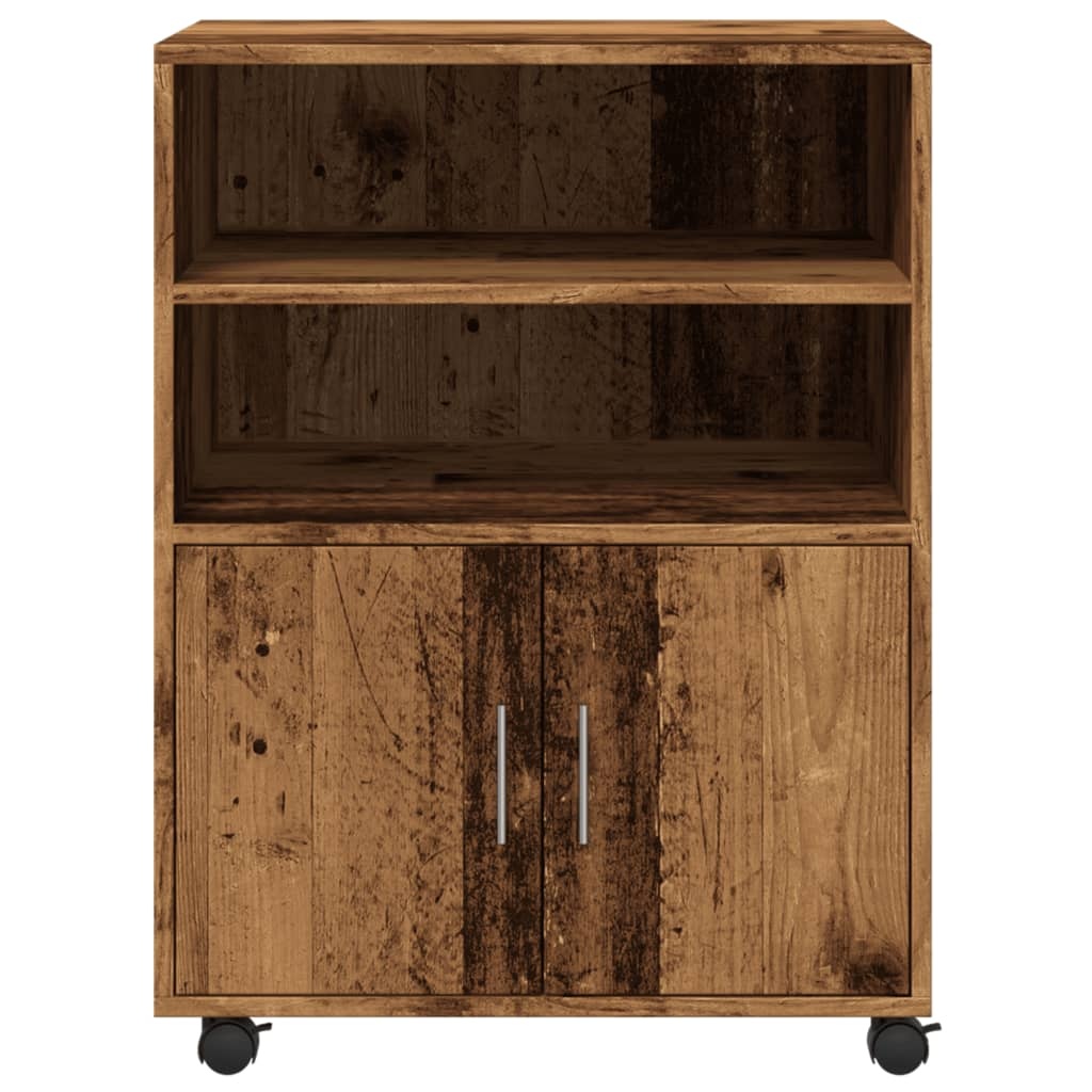 VidaXL Rolkast 60x48x81 cm bewerkt hout oud houtkleurig