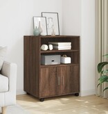 VidaXL Rolkast 60x48x81 cm bewerkt hout bruin eikenkleur