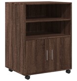 VidaXL Rolkast 60x48x81 cm bewerkt hout bruin eikenkleur