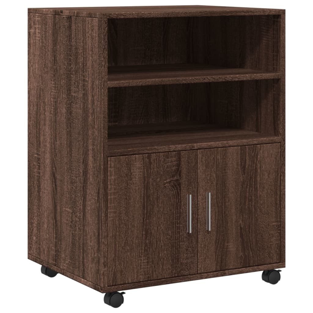 VidaXL Rolkast 60x48x81 cm bewerkt hout bruin eikenkleur