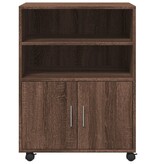 VidaXL Rolkast 60x48x81 cm bewerkt hout bruin eikenkleur
