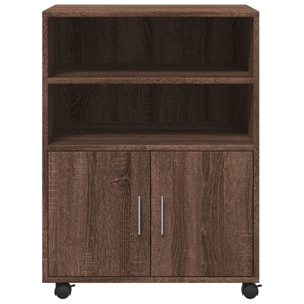 VidaXL Rolkast 60x48x81 cm bewerkt hout bruin eikenkleur