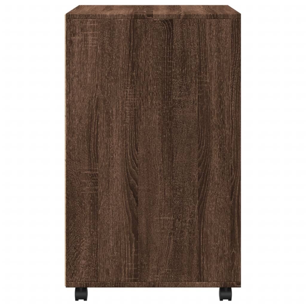 VidaXL Rolkast 60x48x81 cm bewerkt hout bruin eikenkleur