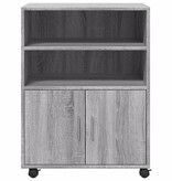 VidaXL Rolkast 60x48x81 cm bewerkt hout grijs sonoma eikenkleurig