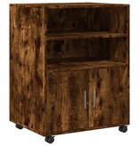 VidaXL Rolkast 60x48x81 cm bewerkt hout gerookt eikenkleurig