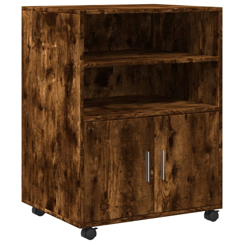 VidaXL Rolkast 60x48x81 cm bewerkt hout gerookt eikenkleurig