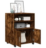 VidaXL Rolkast 60x48x81 cm bewerkt hout gerookt eikenkleurig
