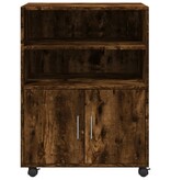 VidaXL Rolkast 60x48x81 cm bewerkt hout gerookt eikenkleurig