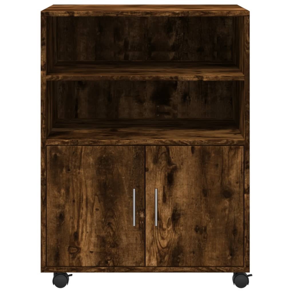VidaXL Rolkast 60x48x81 cm bewerkt hout gerookt eikenkleurig