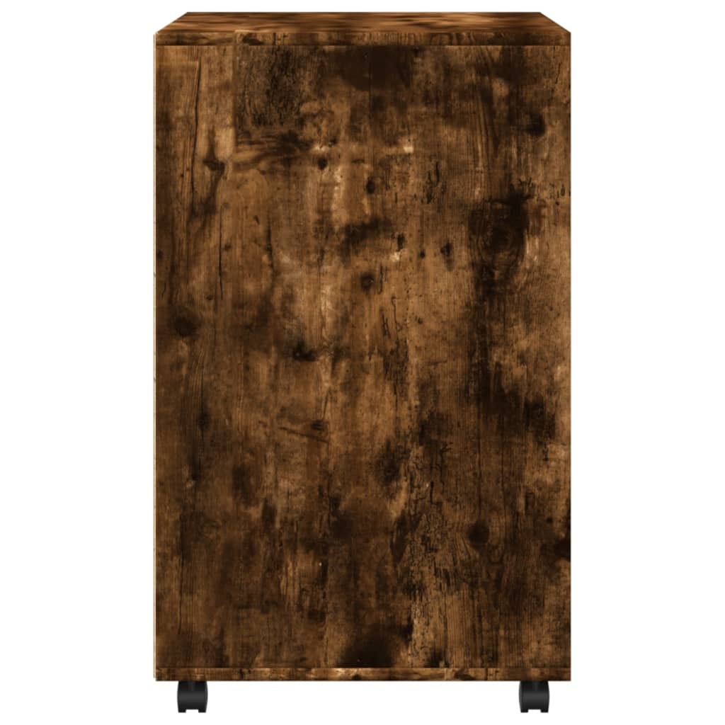 VidaXL Rolkast 60x48x81 cm bewerkt hout gerookt eikenkleurig