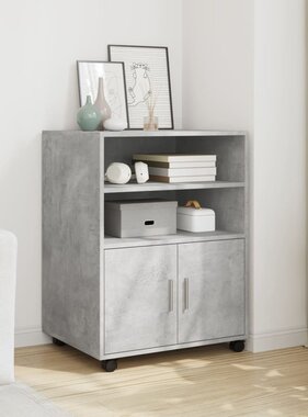 VidaXL Rolkast 60x48x81 cm bewerkt hout betongrijs