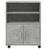 VidaXL Rolkast 60x48x81 cm bewerkt hout betongrijs