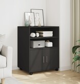 VidaXL Rolkast 60x48x81 cm bewerkt hout zwart