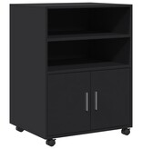 VidaXL Rolkast 60x48x81 cm bewerkt hout zwart