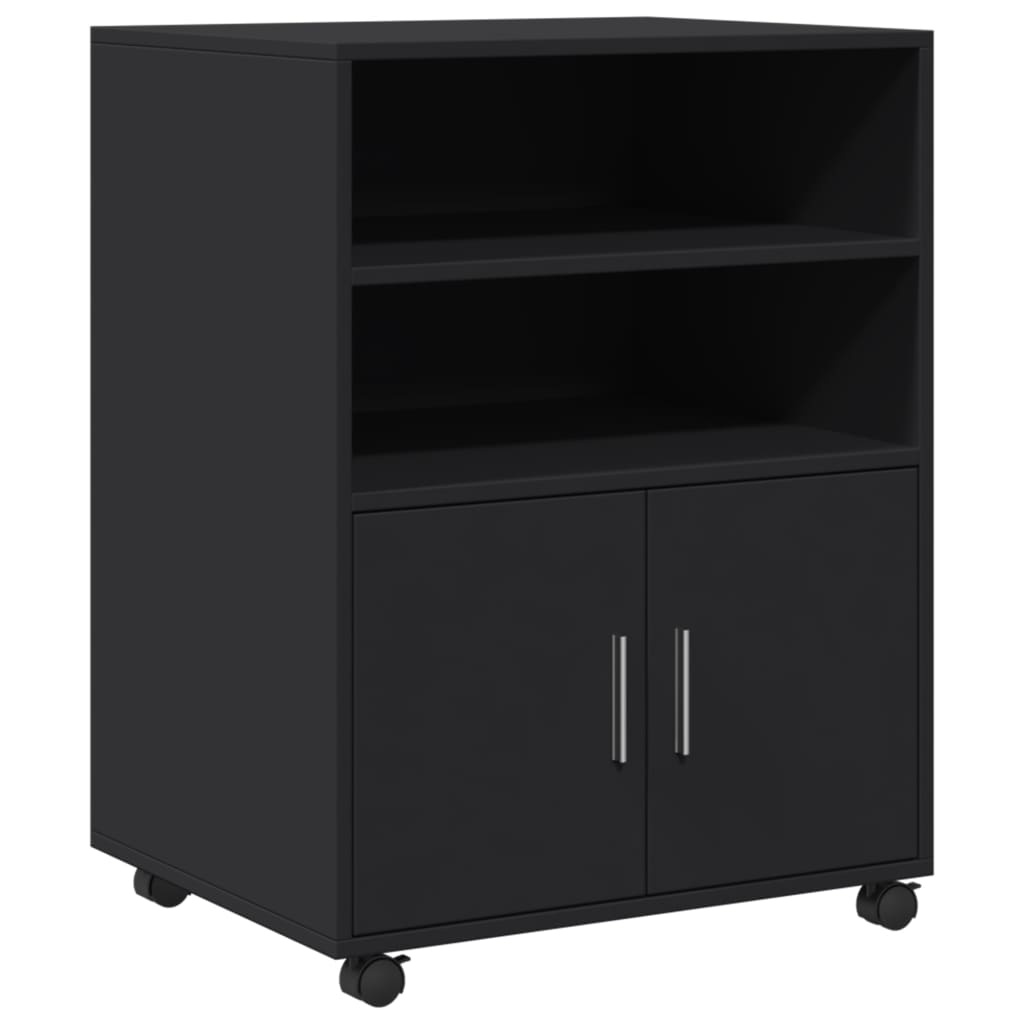 VidaXL Rolkast 60x48x81 cm bewerkt hout zwart