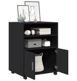 VidaXL Rolkast 60x48x81 cm bewerkt hout zwart