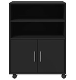 VidaXL Rolkast 60x48x81 cm bewerkt hout zwart