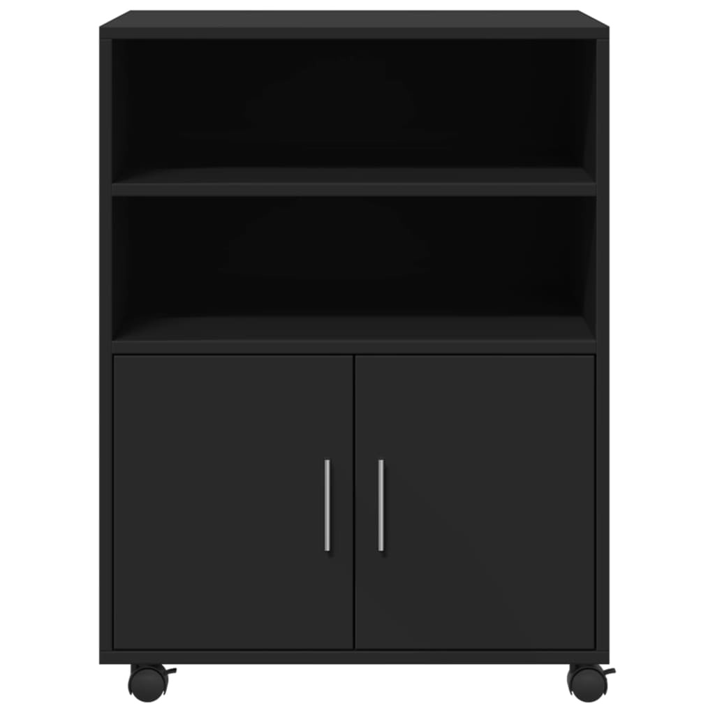 VidaXL Rolkast 60x48x81 cm bewerkt hout zwart