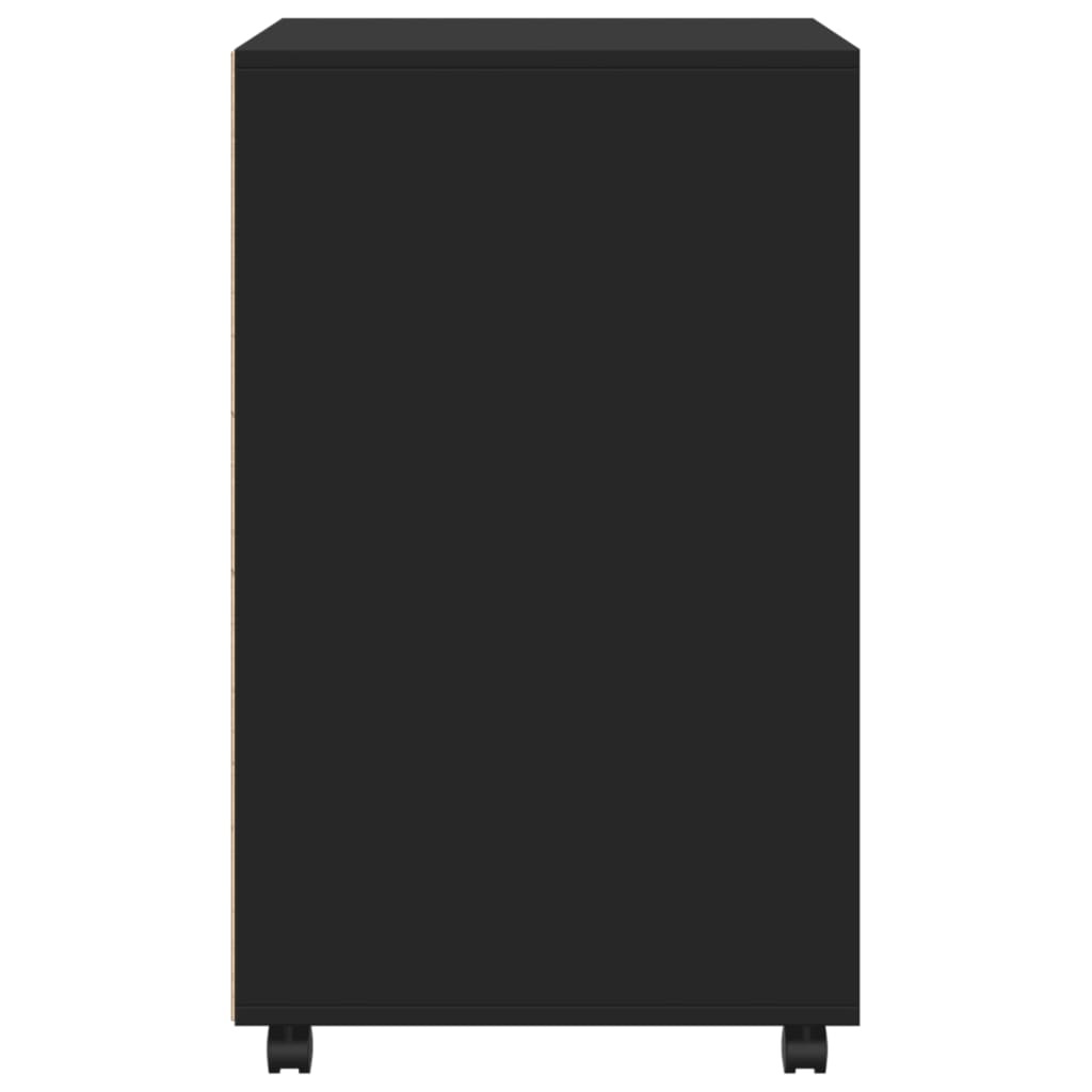 VidaXL Rolkast 60x48x81 cm bewerkt hout zwart