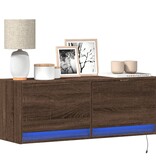 VidaXL Tv-wandmeubel met LED-verlichting 100x31x35 cm bruin eikenkleur