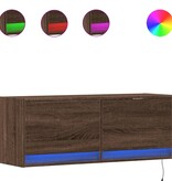 VidaXL Tv-wandmeubel met LED-verlichting 100x31x35 cm bruin eikenkleur