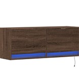 VidaXL Tv-wandmeubel met LED-verlichting 100x31x35 cm bruin eikenkleur