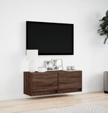 VidaXL Tv-wandmeubel met LED-verlichting 100x31x35 cm bruin eikenkleur