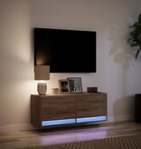 VidaXL Tv-wandmeubel met LED-verlichting 100x31x35 cm bruin eikenkleur