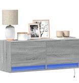 VidaXL Tv-wandmeubel met LED-verlichting 100x31x35 cm grijs sonoma