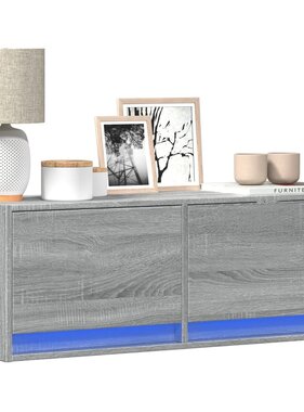 VidaXL Tv-wandmeubel met LED-verlichting 100x31x35 cm grijs sonoma