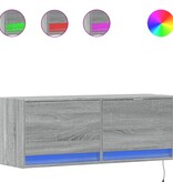 VidaXL Tv-wandmeubel met LED-verlichting 100x31x35 cm grijs sonoma