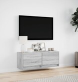 VidaXL Tv-wandmeubel met LED-verlichting 100x31x35 cm grijs sonoma