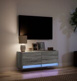 VidaXL Tv-wandmeubel met LED-verlichting 100x31x35 cm grijs sonoma