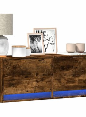 VidaXL Tv-wandmeubel met LED-verlichting 100x31x35 cm gerookt eiken