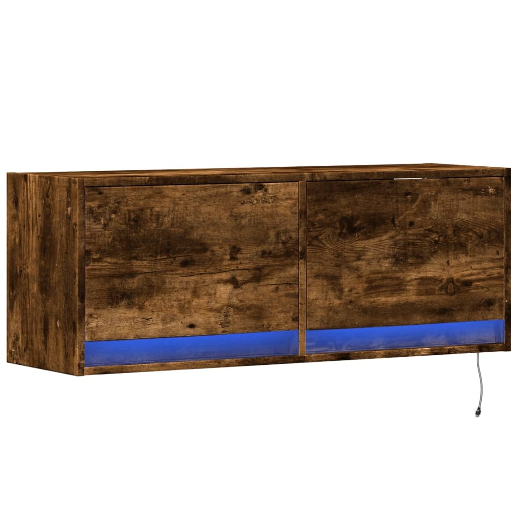 VidaXL Tv-wandmeubel met LED-verlichting 100x31x35 cm gerookt eiken