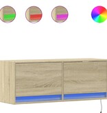 VidaXL Tv-wandmeubel met LED-verlichting 100x31x35 cm sonoma eiken