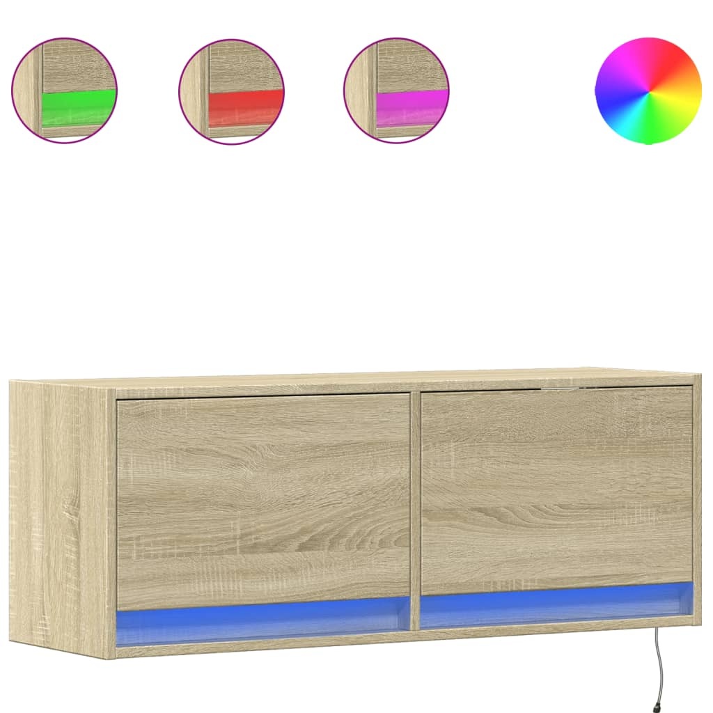 VidaXL Tv-wandmeubel met LED-verlichting 100x31x35 cm sonoma eiken