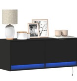 VidaXL Tv-wandmeubel met LED-verlichting 100x31x35 cm zwart