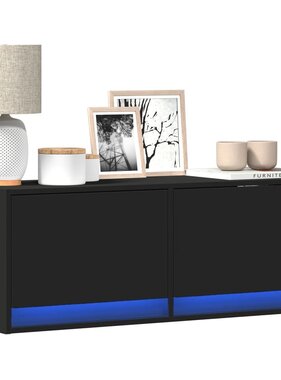 VidaXL Tv-wandmeubel met LED-verlichting 100x31x35 cm zwart