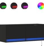 VidaXL Tv-wandmeubel met LED-verlichting 100x31x35 cm zwart