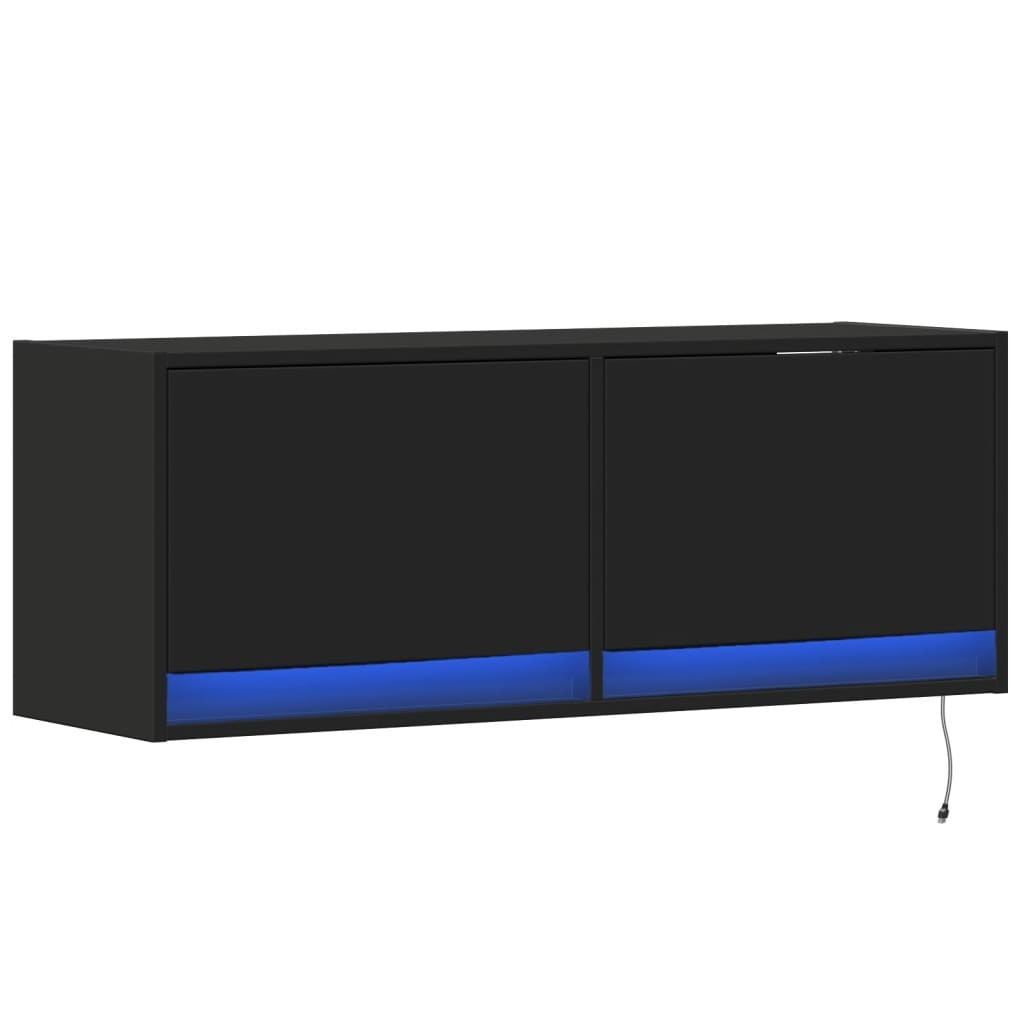 VidaXL Tv-wandmeubel met LED-verlichting 100x31x35 cm zwart