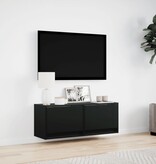 VidaXL Tv-wandmeubel met LED-verlichting 100x31x35 cm zwart