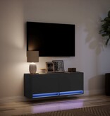 VidaXL Tv-wandmeubel met LED-verlichting 100x31x35 cm zwart