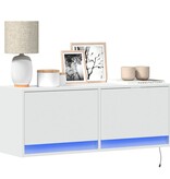 VidaXL Tv-wandmeubel met LED-verlichting 100x31x35 cm wit