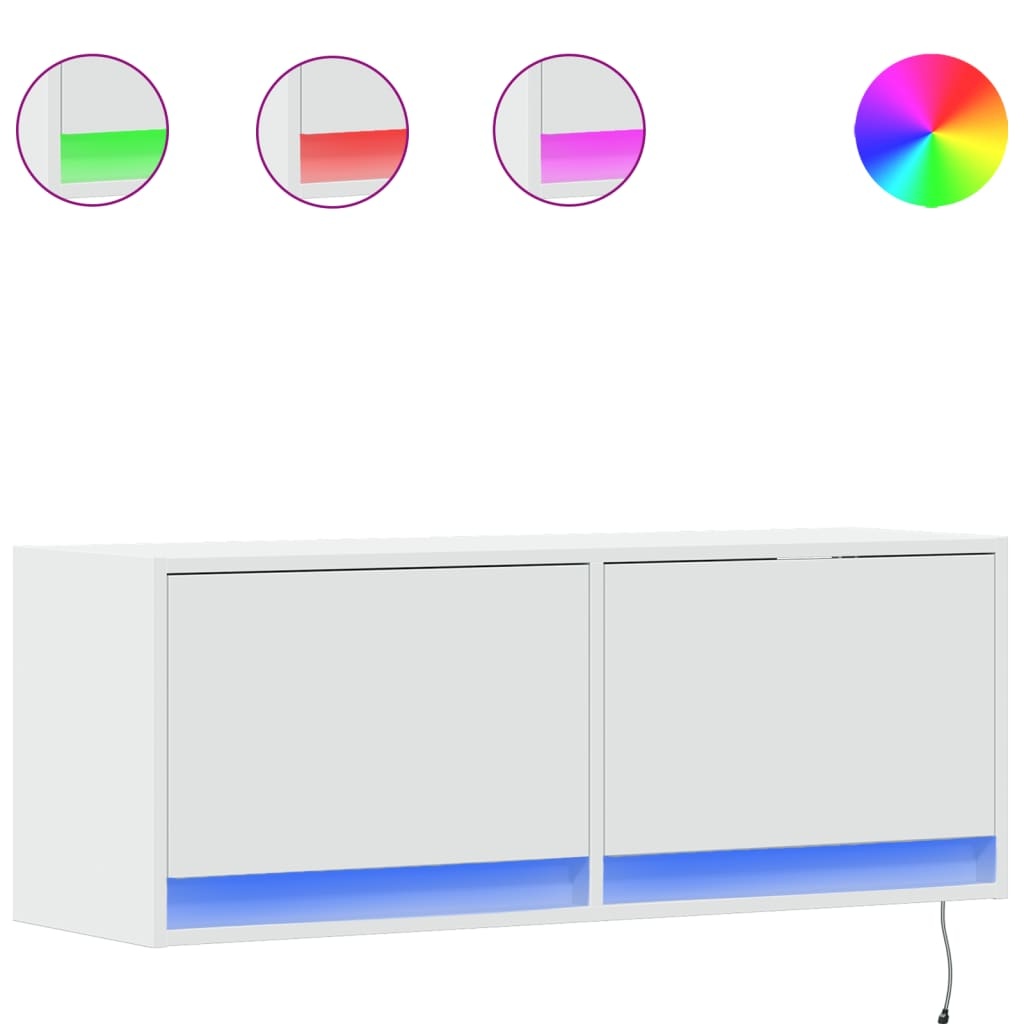 VidaXL Tv-wandmeubel met LED-verlichting 100x31x35 cm wit