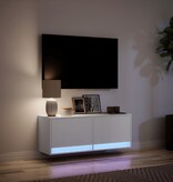 VidaXL Tv-wandmeubel met LED-verlichting 100x31x35 cm wit