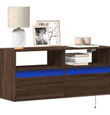 VidaXL Tv-wandmeubel met LED-verlichting 100x31x45 cm bruin eikenkleur
