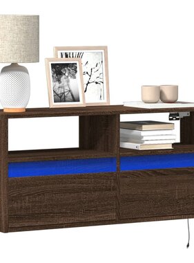 VidaXL Tv-wandmeubel met LED-verlichting 100x31x45 cm bruin eikenkleur