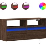 VidaXL Tv-wandmeubel met LED-verlichting 100x31x45 cm bruin eikenkleur
